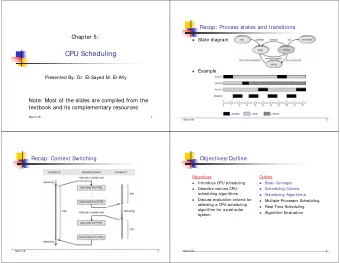 CPU Scheduling  Example  Presented By: Dr. El-Sayed M. El-Alfy  Note: Most of the slides are