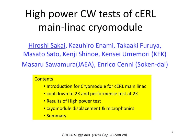 main linac cryomodule
