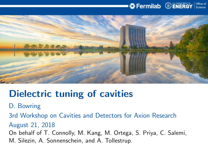 dielectric tuning of cavities