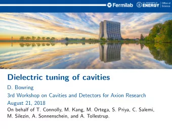 Dielectric tuning of cavities  D. Bowring  3rd Workshop on Cavities and Detectors for Axion