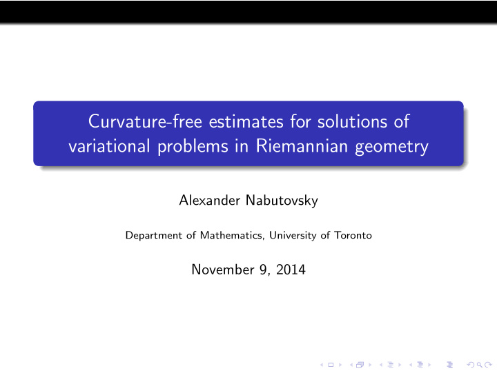 curvature free estimates for solutions of variational