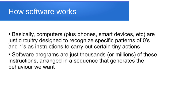 how software works