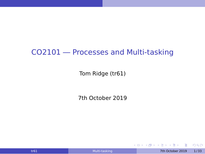 co2101 processes and multi tasking