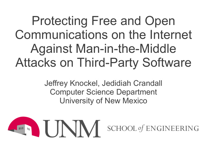 protecting free and open communications on the internet