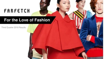 For the Love of Fashion  Third Quarter 2018 Results  1  IMPORTANT NOTICE  This presentation, and