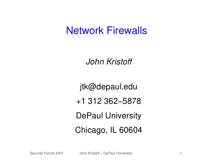 network firewalls