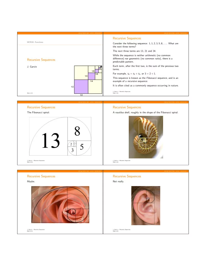 recursive sequences