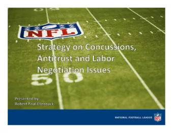 PRESENTATION AGENDA  Issue #1  Concussions  Issue #2  Antitrust  Issue #3  Labor