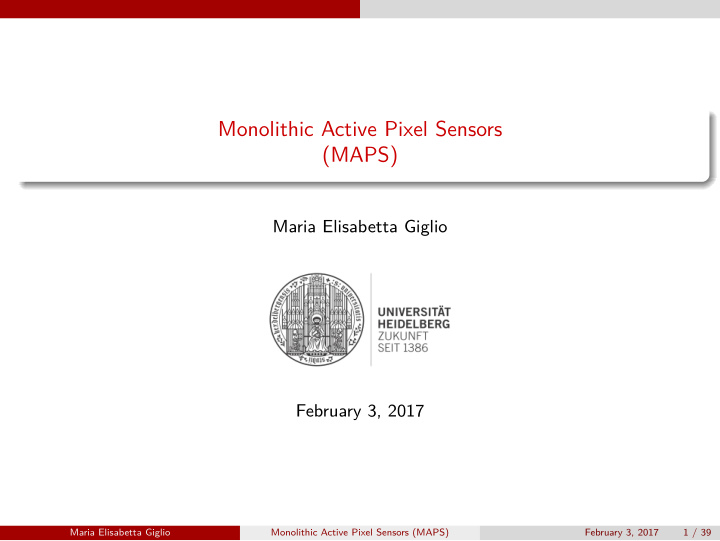 monolithic active pixel sensors maps