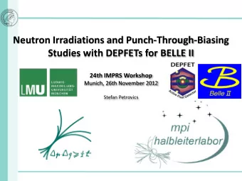 Studies with DEPFETs for BELLE II  24th IMPRS Workshop  Munich, 26th November 2012  Stefan