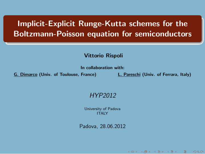 implicit explicit runge kutta schemes for the boltzmann