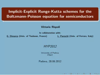 Implicit-Explicit Runge-Kutta schemes for the  Boltzmann-Poisson equation for semiconductors