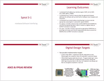Learning Outcomes    I understand the PicoBlaze bus interface signals: PORT_ID, IN_PORT,
