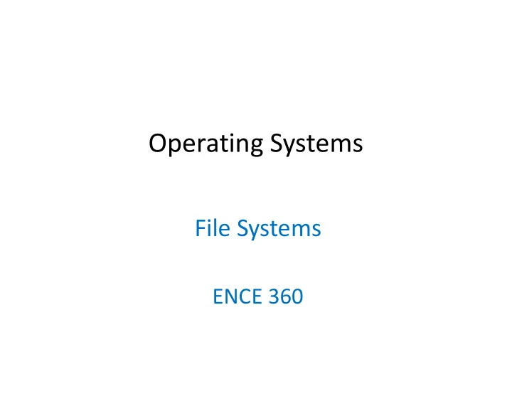 operating systems