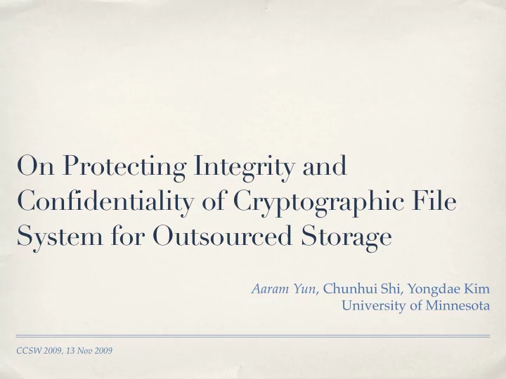 on protecting integrity and confidentiality of