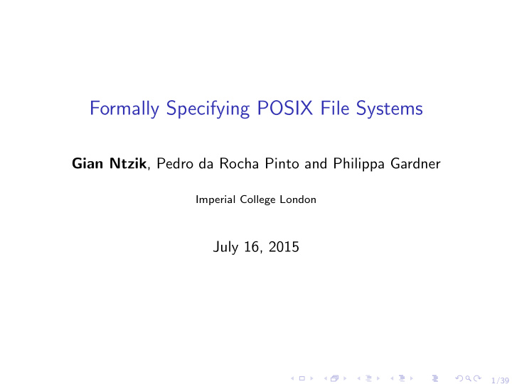formally specifying posix file systems