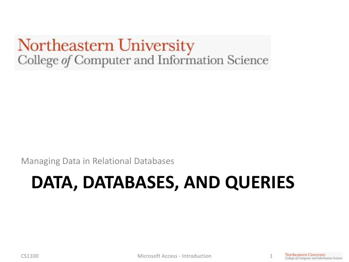 data databases and queries