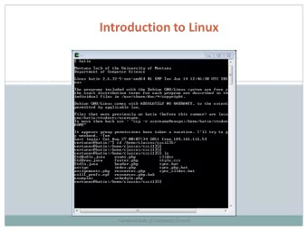 Introduction to Linux  Fundamentals of Computer Science  Outline  Operating Systems  Linux