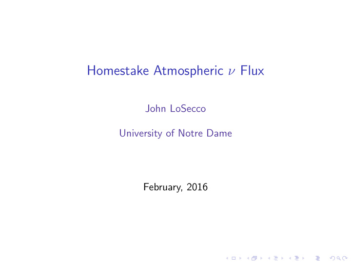 homestake atmospheric flux