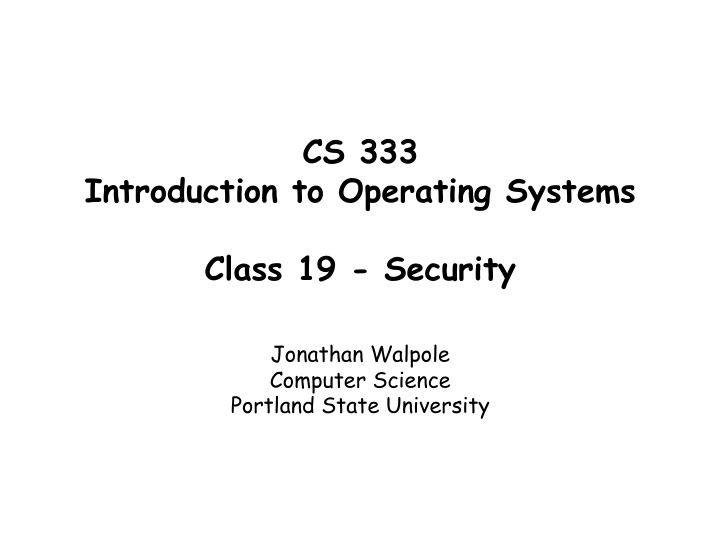 cs 333 introduction to operating systems