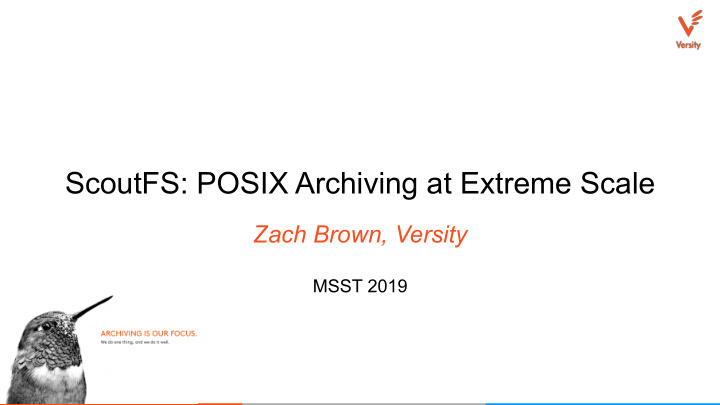 scoutfs posix archiving at extreme scale