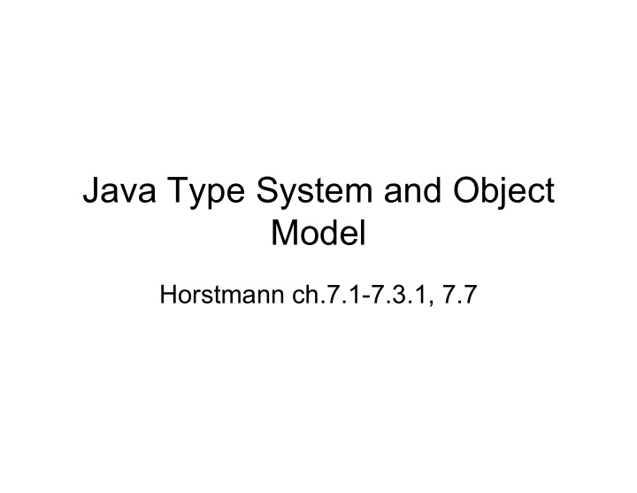 java type system and object model
