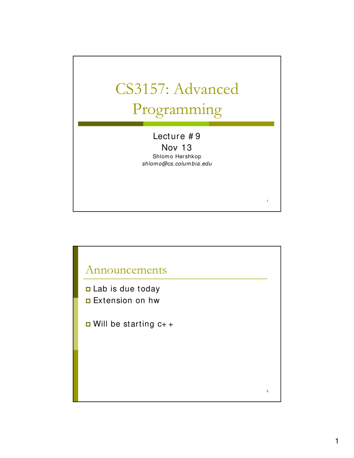 cs3157 advanced programming