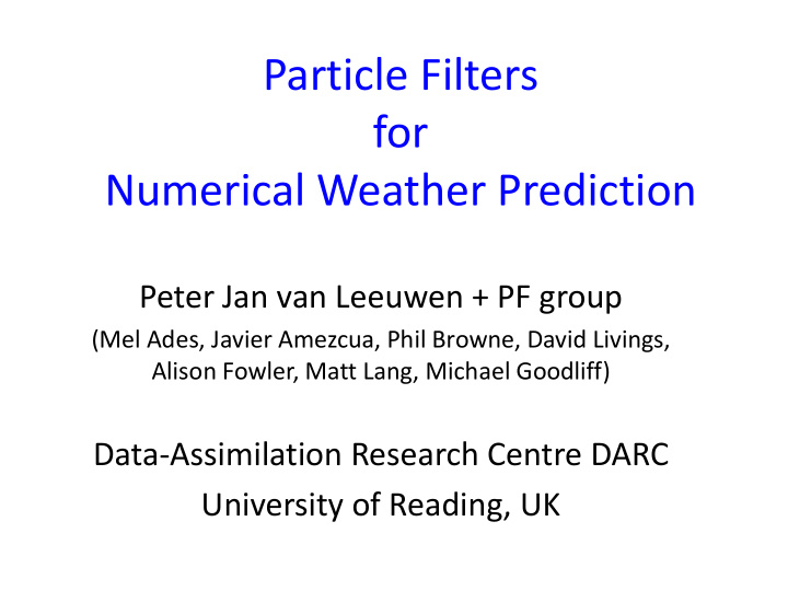 particle filters