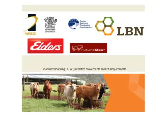 Bi  Biosec  osecurity ity Pl  Plan  annin ning : J  BA BAS, Inte  terstate tate Mov Movements