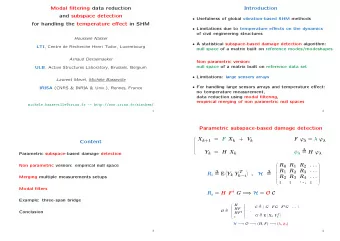 R 0 R 1 R 2 . . .    Non parametric version: empirical null space