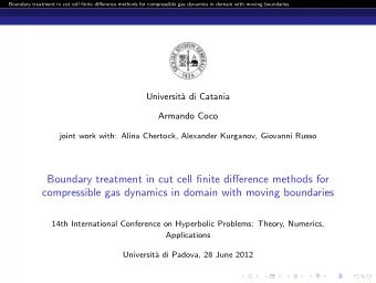 Boundary treatment in cut cell finite difference methods for  compressible gas dynamics in domain