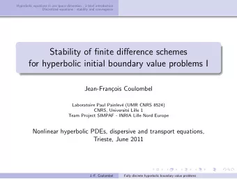 Stability of finite difference schemes  for hyperbolic initial boundary value problems I