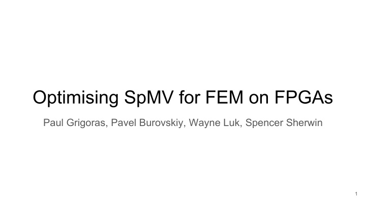 optimising spmv for fem on fpgas