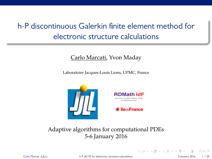 h p discontinuous galerkin finite element method for