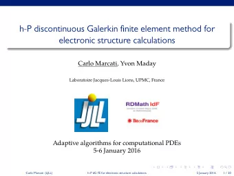 h-P discontinuous Galerkin finite element method for  electronic structure calculations  Carlo