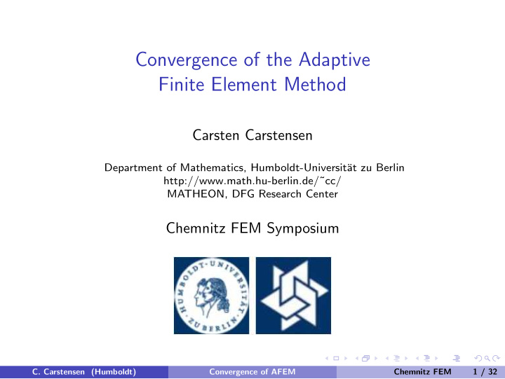 convergence of the adaptive finite element method