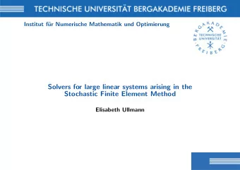 Solvers for large linear systems arising in the  Stochastic Finite Element Method  Elisabeth