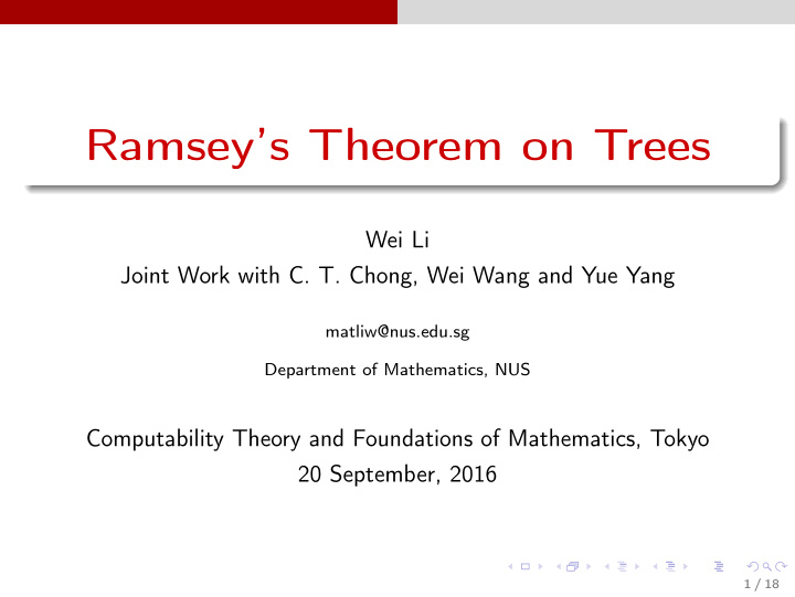 ramsey s theorem on trees