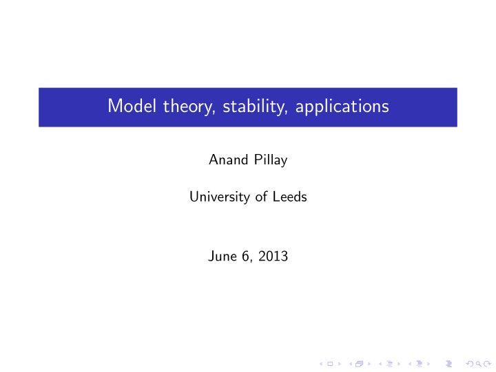 model theory stability applications