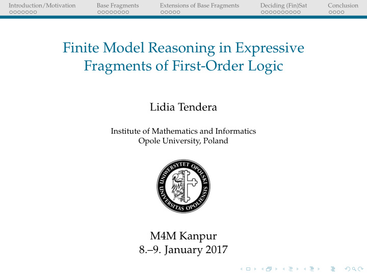 finite model reasoning in expressive fragments of first