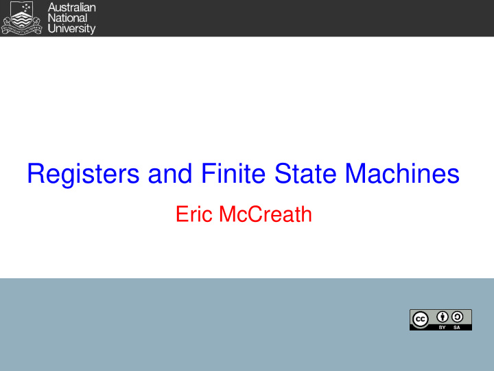 registers and finite state machines