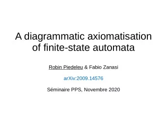A diagrammatic axiomatisation  of finite-state automata  Robin Piedeleu &amp; Fabio Zanasi