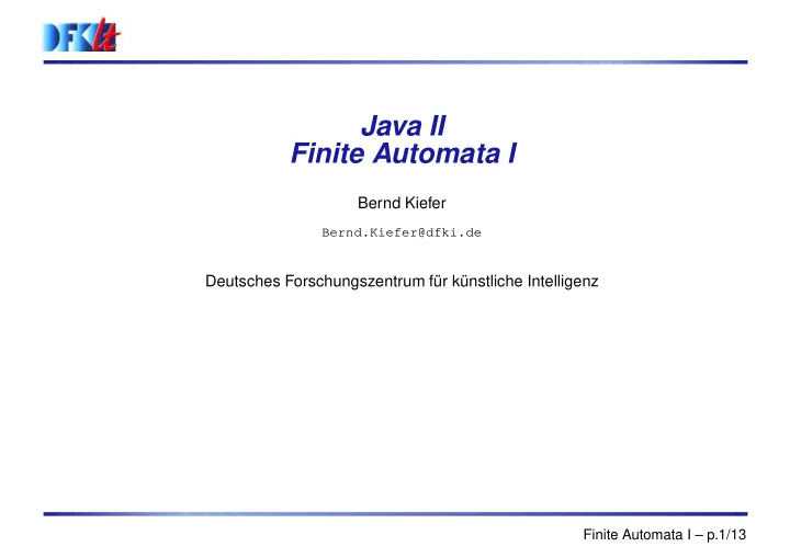 java ii finite automata i