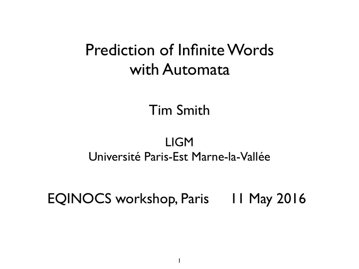prediction of infinite words with automata