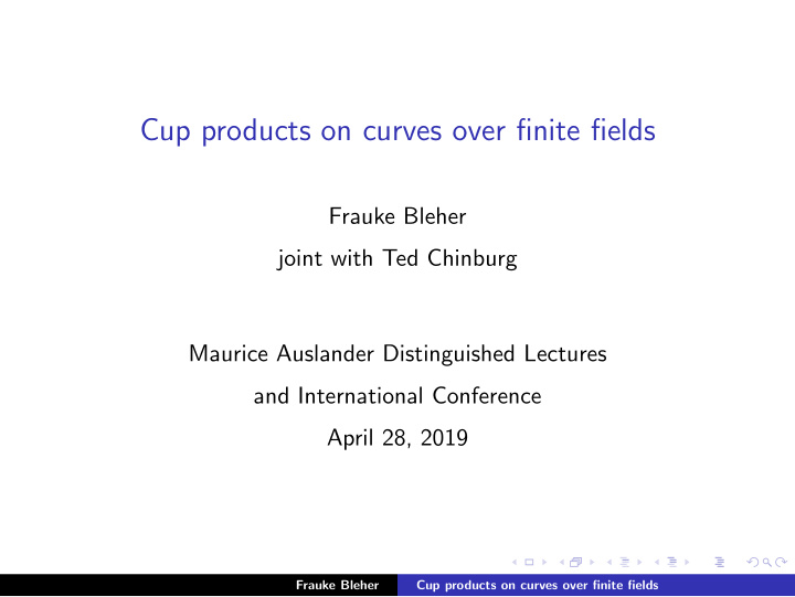 cup products on curves over finite fields