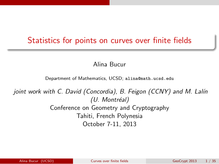 statistics for points on curves over finite fields