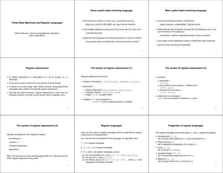 some useful tasks involving language more useful tasks