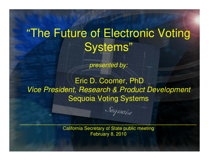 the future of electronic voting systems