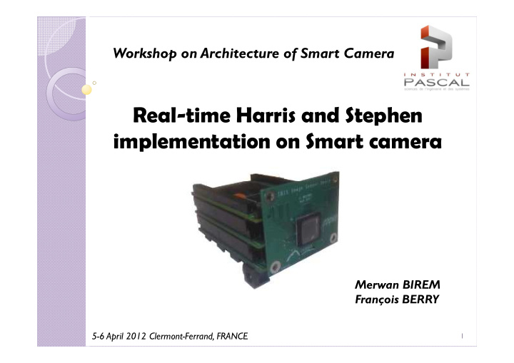 real time harris and stephen implementation on smart