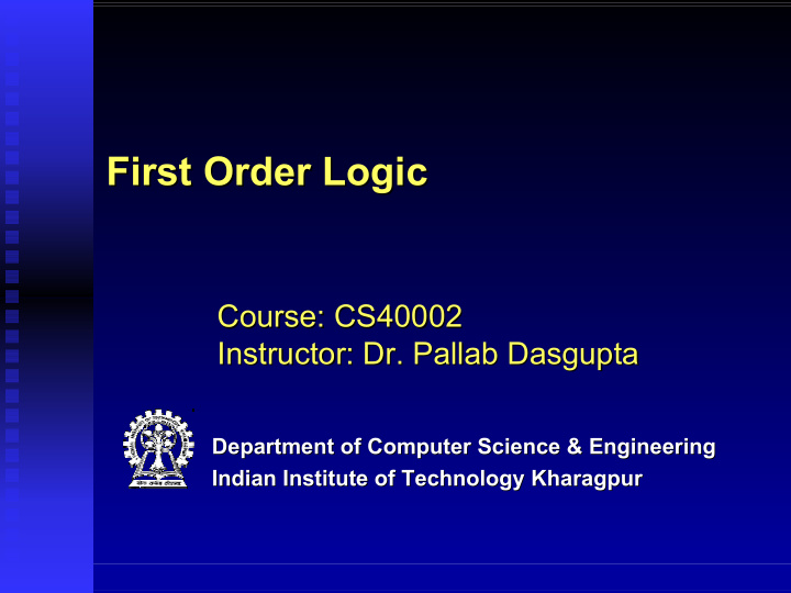 first order logic first order logic